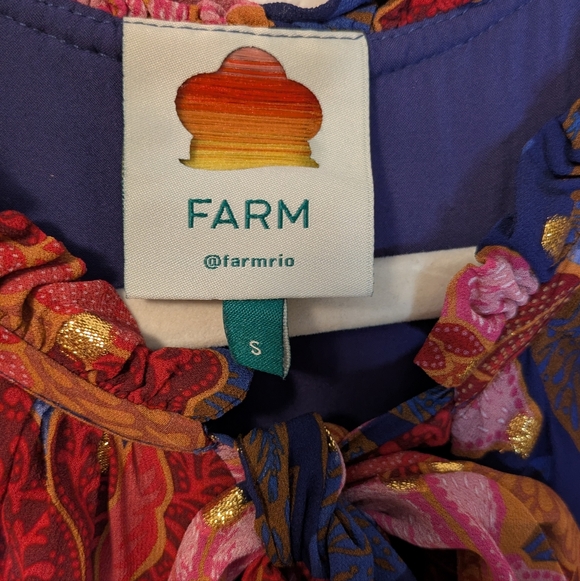 Farm Rio Navy Garden Midi Dress - Picture 9 of 16